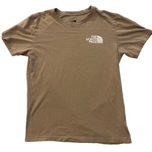 The North Face Mens Beige Cotton‎ Short Sleeve Graphic Logo T-Shirt Small Tan